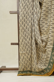 Cream HBP Cotton Silk Saree With Chanderi Border - SRCCSS1544
