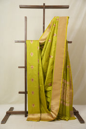Lime Green Banarasi Silk Saree - SRLGBSS881