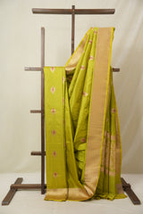 Lime Green Banarasi Silk Saree - SRLGBSS881