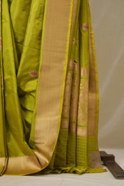 Lime Green Banarasi Silk Saree - SRLGBSS881