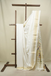 White Silk Paithani Saree - SRWSPS829
