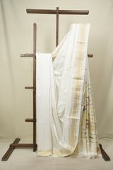 White Silk Paithani Saree - SRWSPS829