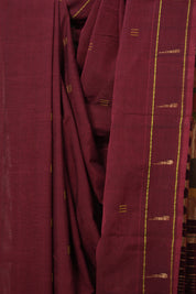 Maroon Cotton Paithani Saree - SRMCPS678