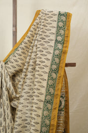 Cream HBP Cotton Silk Saree With Chanderi Border - SRCCSS1544
