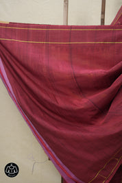 Maroon Cotton Paithani Saree - SRMCPS678