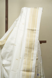 White Silk Paithani Saree - SRWSPS829