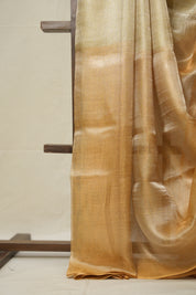 Yellow Gold Tissue Tussar Silk Saree - SRYGTTSS579