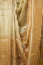 Yellow Gold Tissue Tussar Silk Saree - SRYGTTSS579