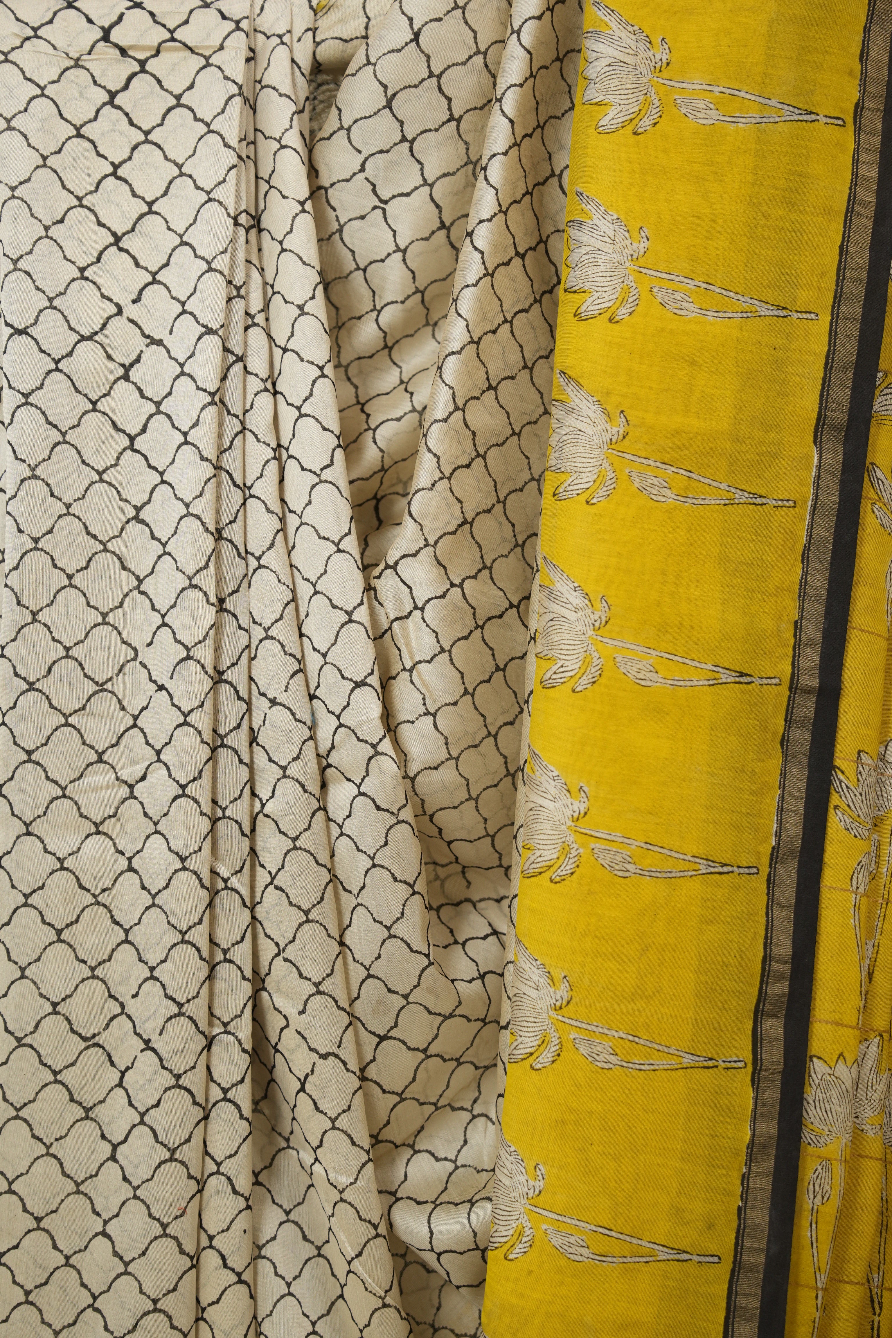 Cream HBP Cotton Silk Saree With Chanderi Border - SRCCSS1543
