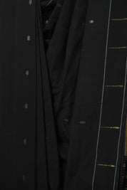 Black Cotton Paithani Saree - SRBCPS679