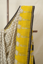 Cream HBP Cotton Silk Saree With Chanderi Border - SRCCSS1543