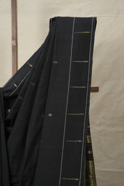 Black Cotton Paithani Saree - SRBCPS679