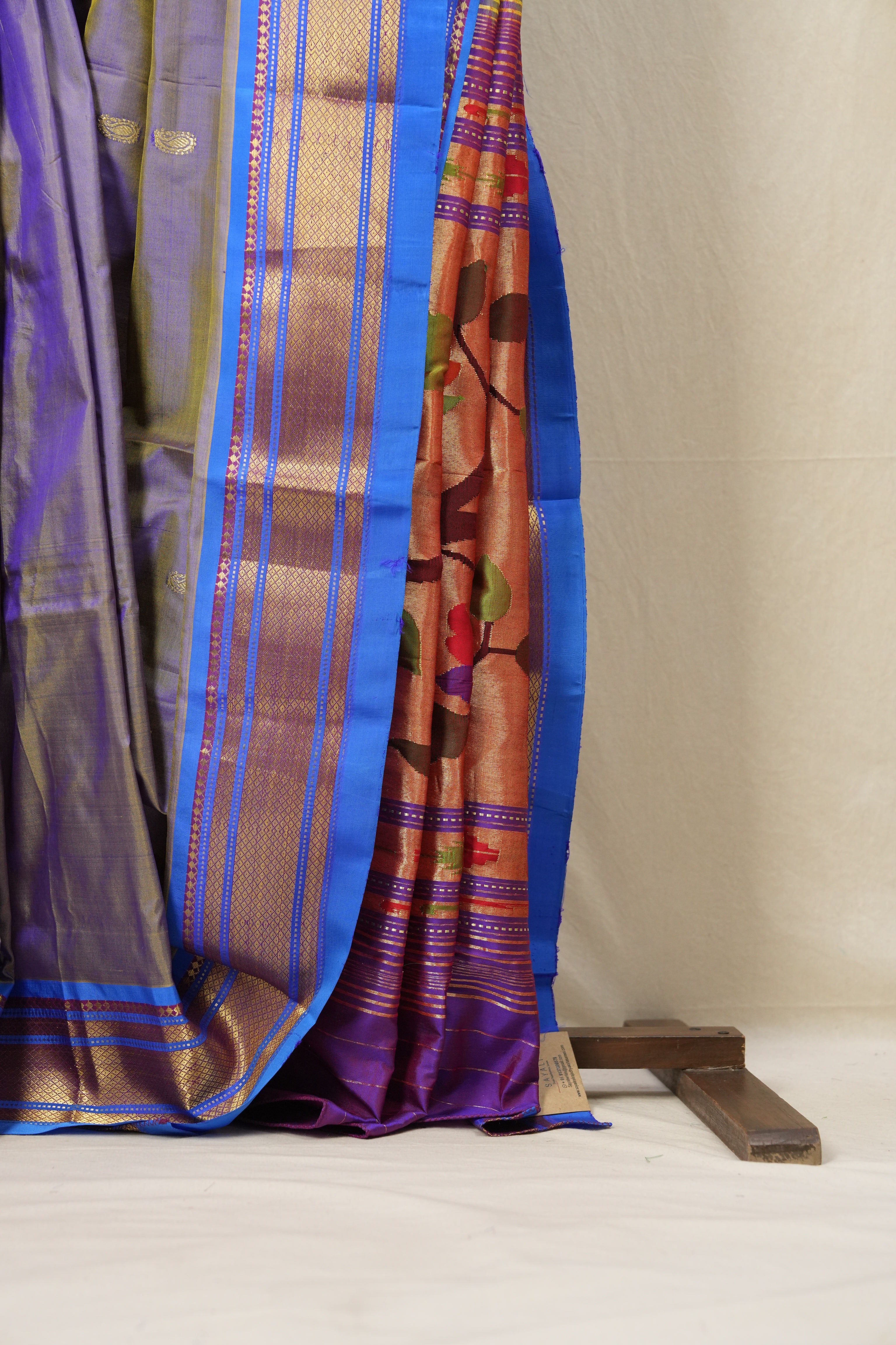 Two Tone Purple Silk Paithani Saree - SRTTPSPS697