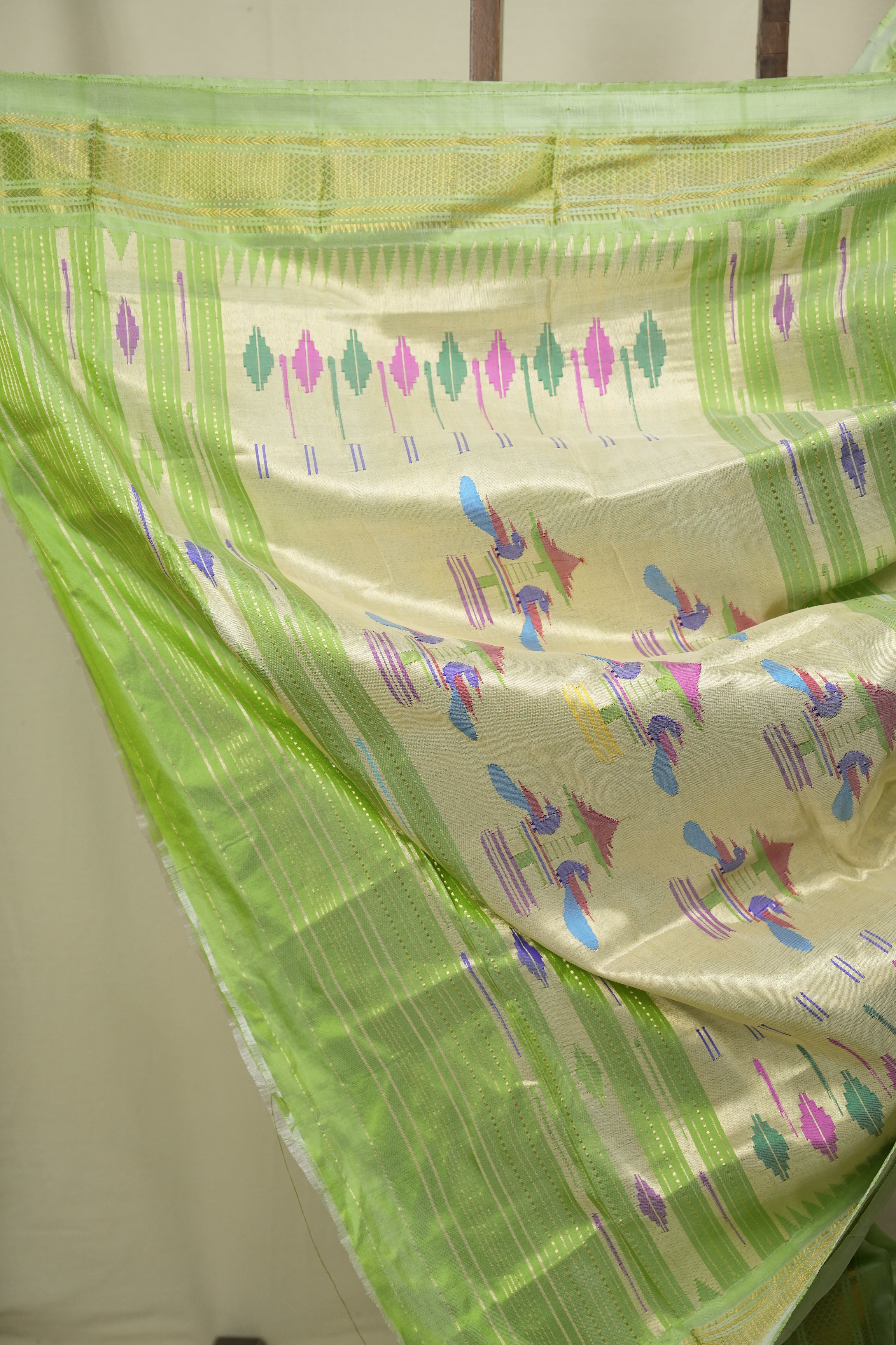 Mint Silk Paithani Saree - SRMSPS827