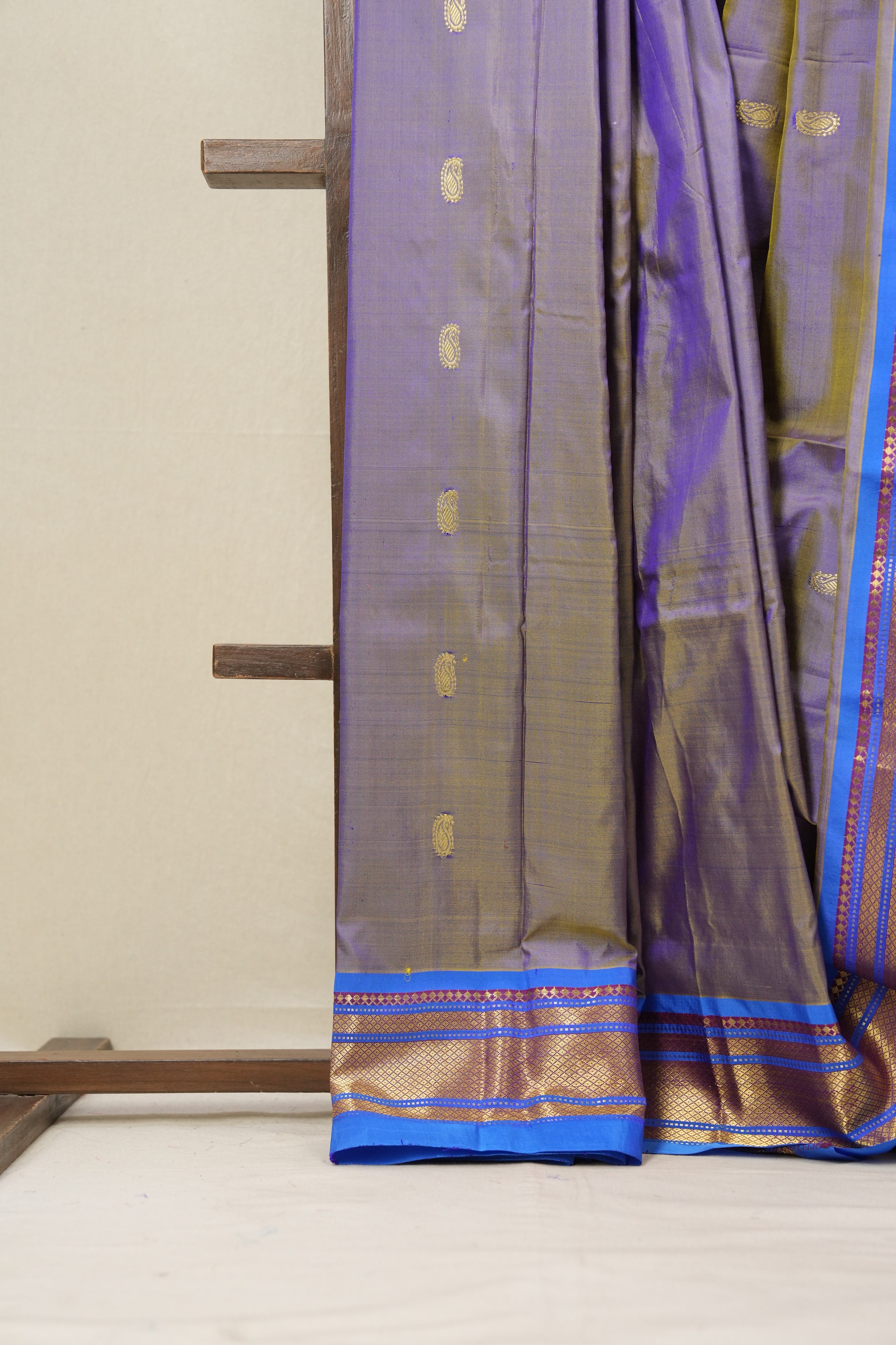 Two Tone Purple Silk Paithani Saree - SRTTPSPS697