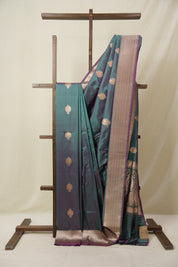 Two Tone Teal Green Banarasi Silk Saree - SRTTTGBSS883