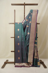 Two Tone Teal Green Banarasi Silk Saree - SRTTTGBSS883