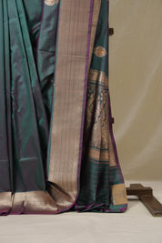 Two Tone Teal Green Banarasi Silk Saree - SRTTTGBSS883