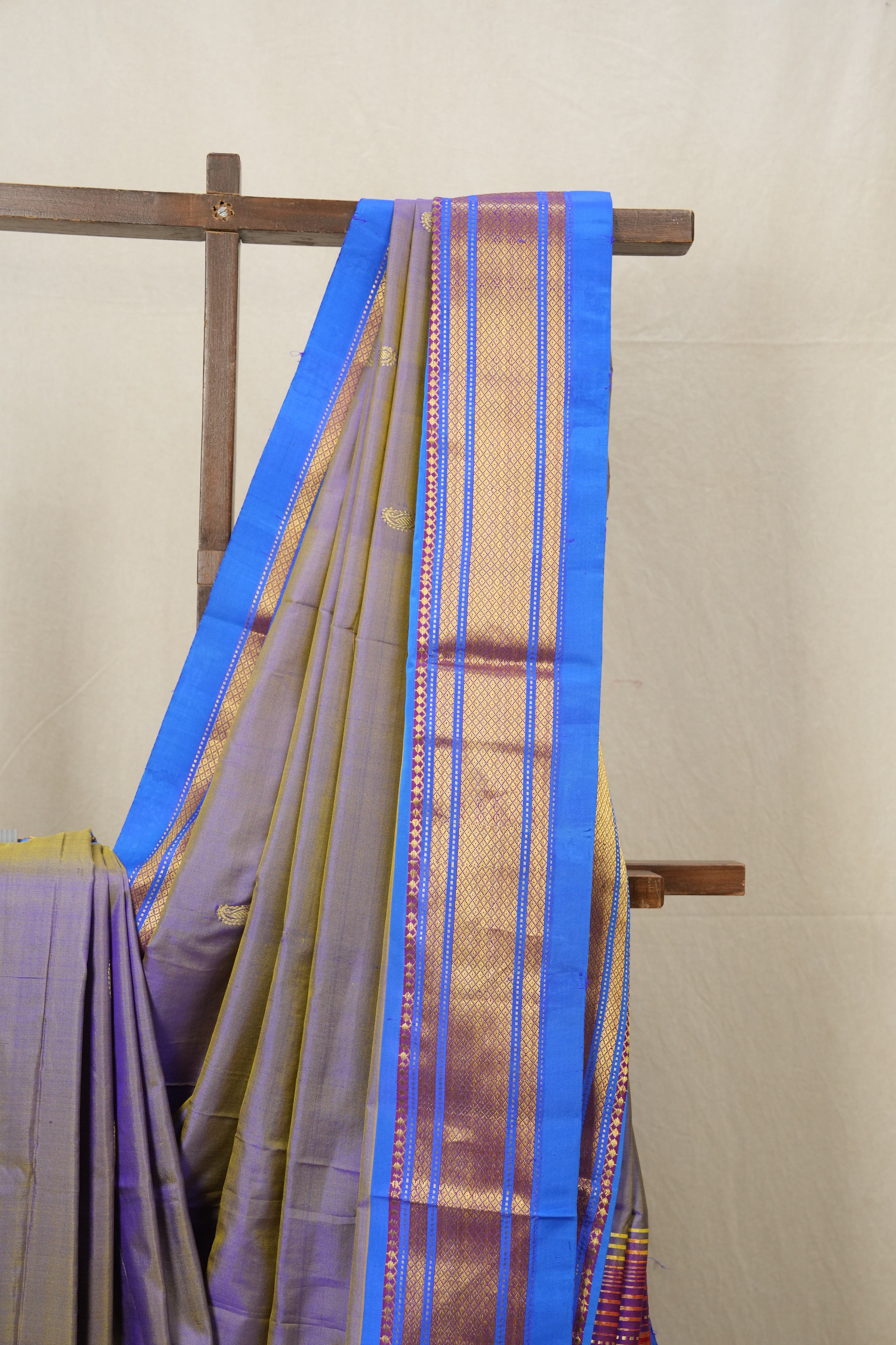 Two Tone Purple Silk Paithani Saree - SRTTPSPS697