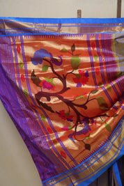 Two Tone Purple Silk Paithani Saree - SRTTPSPS697