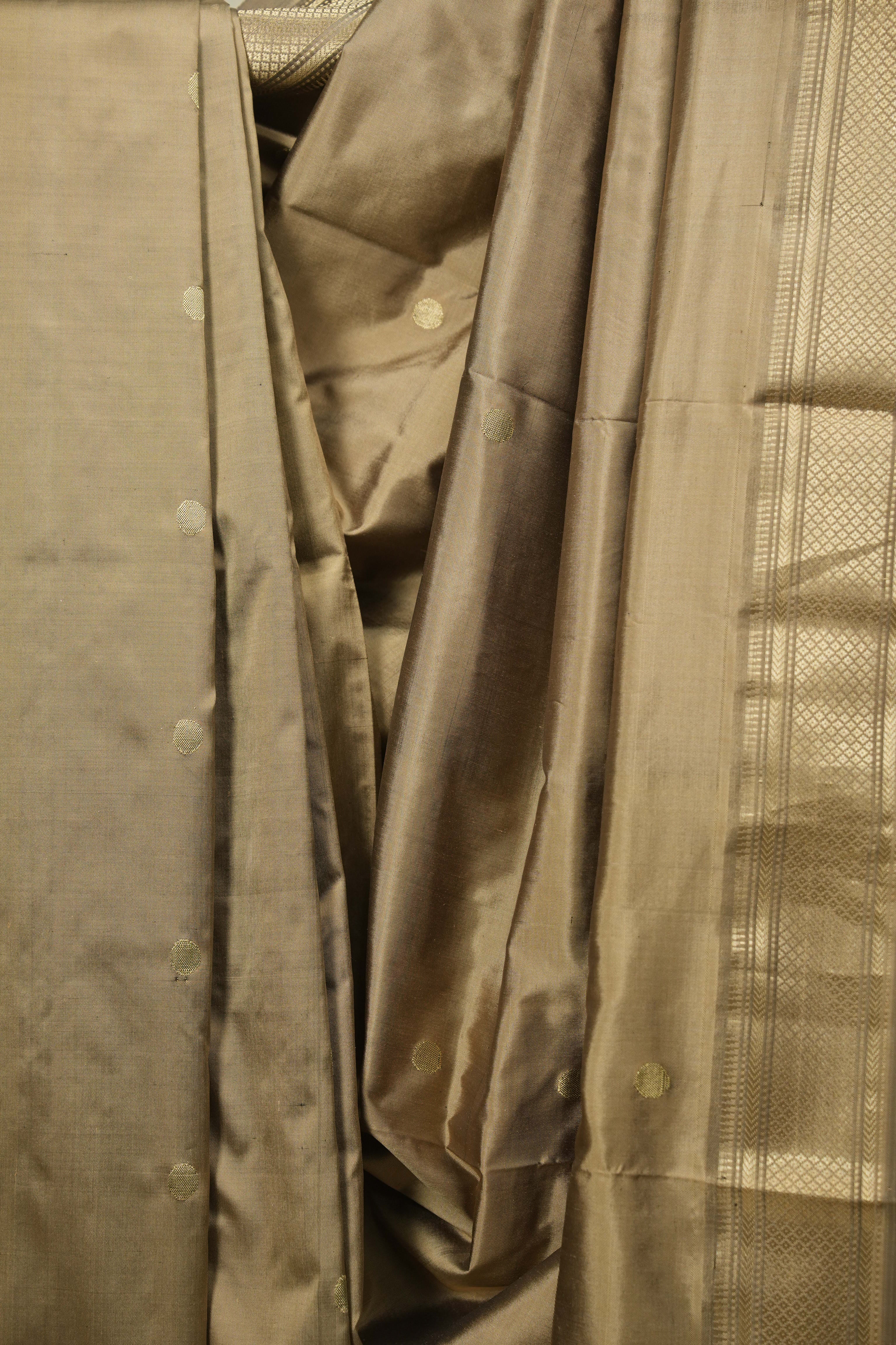 Slate Grey Silk Paithani Saree - SRSGSPS825