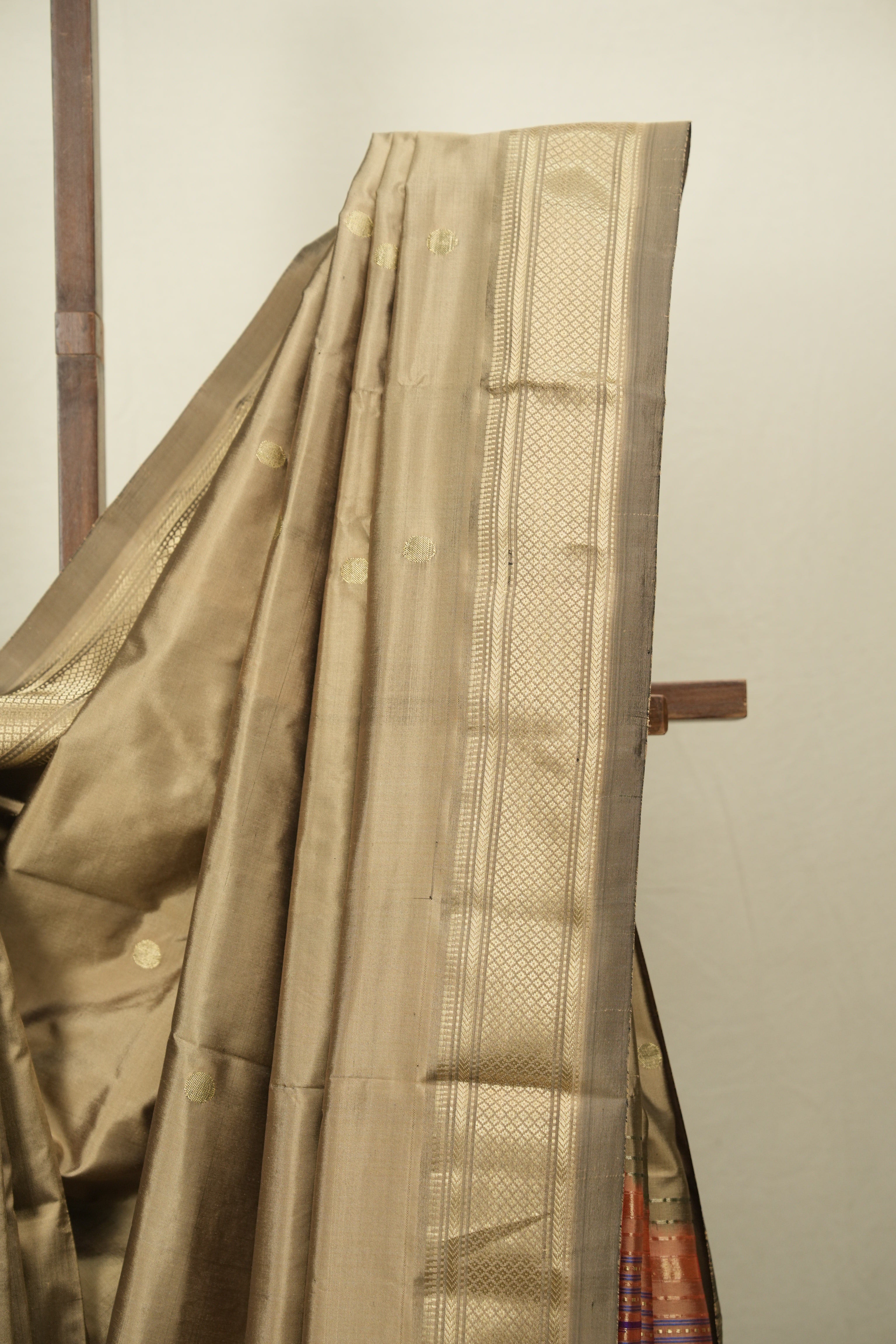 Slate Grey Silk Paithani Saree - SRSGSPS825