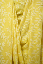 Lemon Yellow Cotton Jamdani Saree - SRLYCJS149
