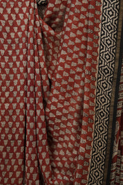 Maroon HBP Cotton Silk Saree With Chanderi Border - SRMCSS1541