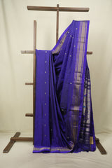 Navy Blue Silk Paithani Saree - SRNBSPS826