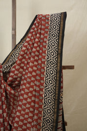 Maroon HBP Cotton Silk Saree With Chanderi Border - SRMCSS1541