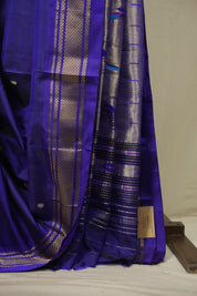 Navy Blue Silk Paithani Saree - SRNBSPS826