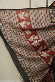 Maroon HBP Cotton Silk Saree With Chanderi Border - SRMCSS1541
