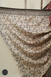 Maroon HBP Cotton Silk Saree With Chanderi Border - SRMCSS1541