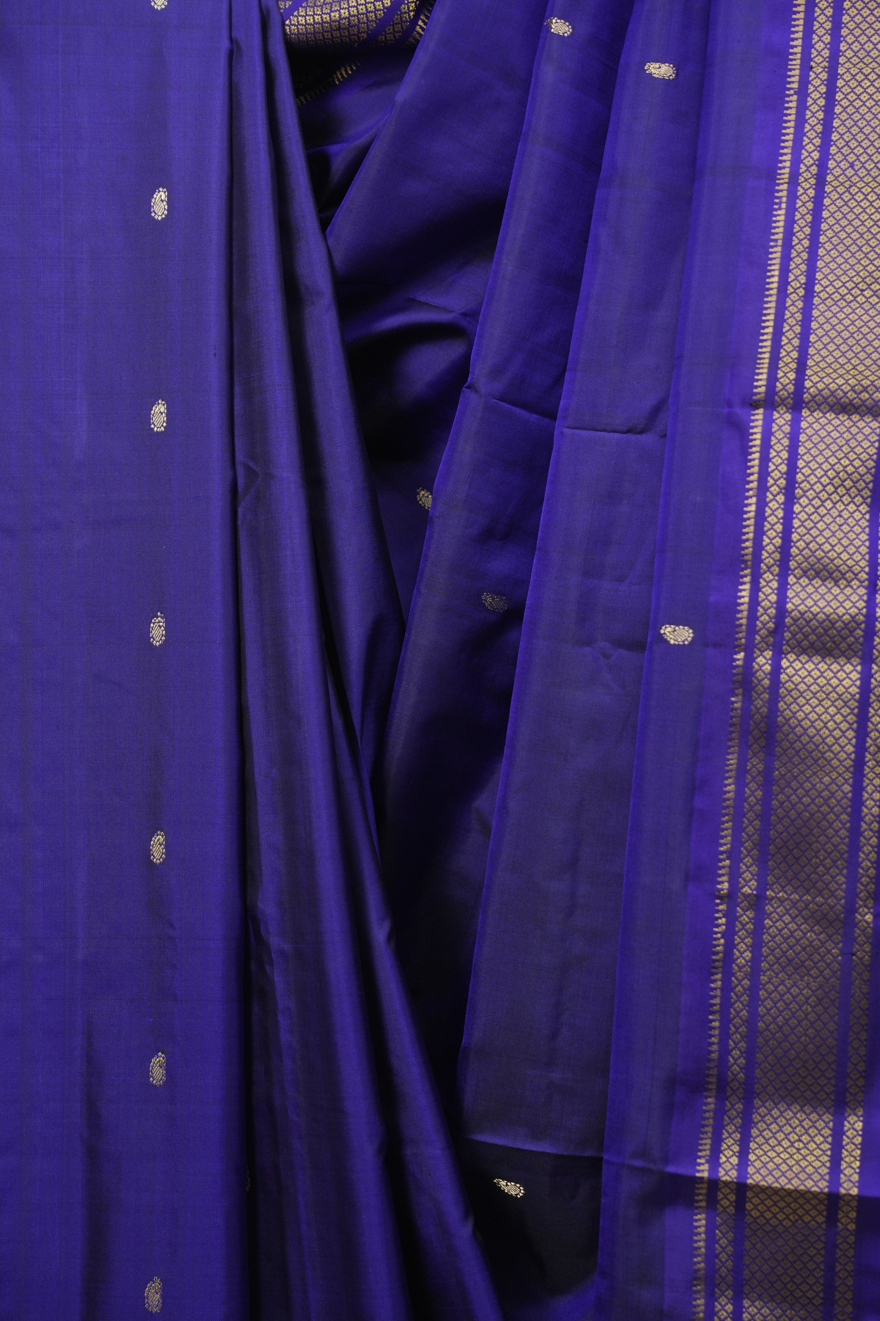 Navy Blue Silk Paithani Saree - SRNBSPS826