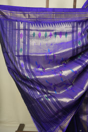 Navy Blue Silk Paithani Saree - SRNBSPS826