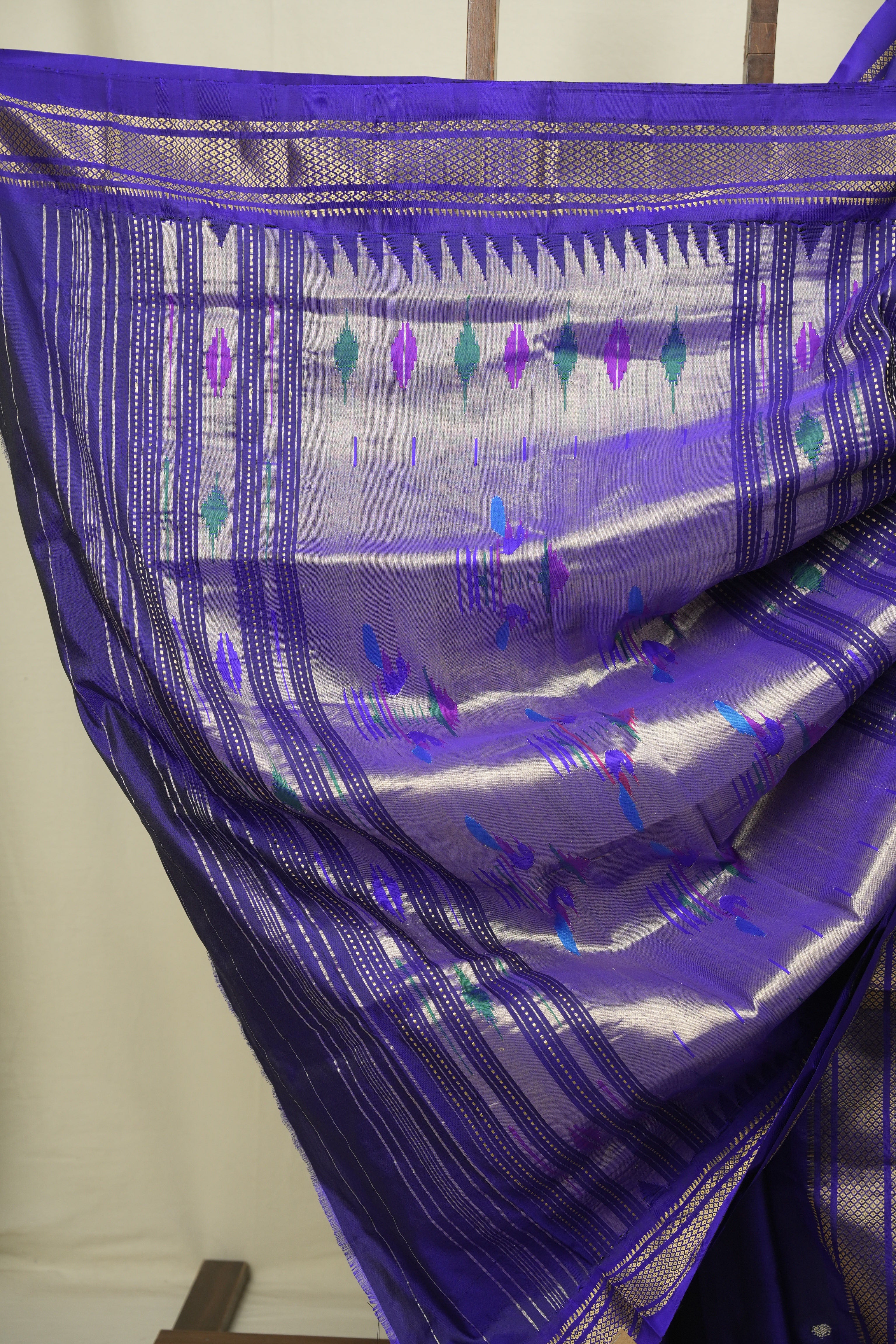 Navy Blue Silk Paithani Saree - SRNBSPS826