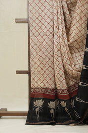 Cream HBP Cotton Silk Saree With Chanderi Border - SRCCSS1540