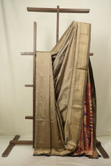 Slate Grey Silk Paithani Saree - SRSGSPS828
