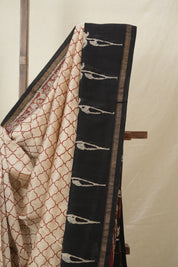 Cream HBP Cotton Silk Saree With Chanderi Border - SRCCSS1540