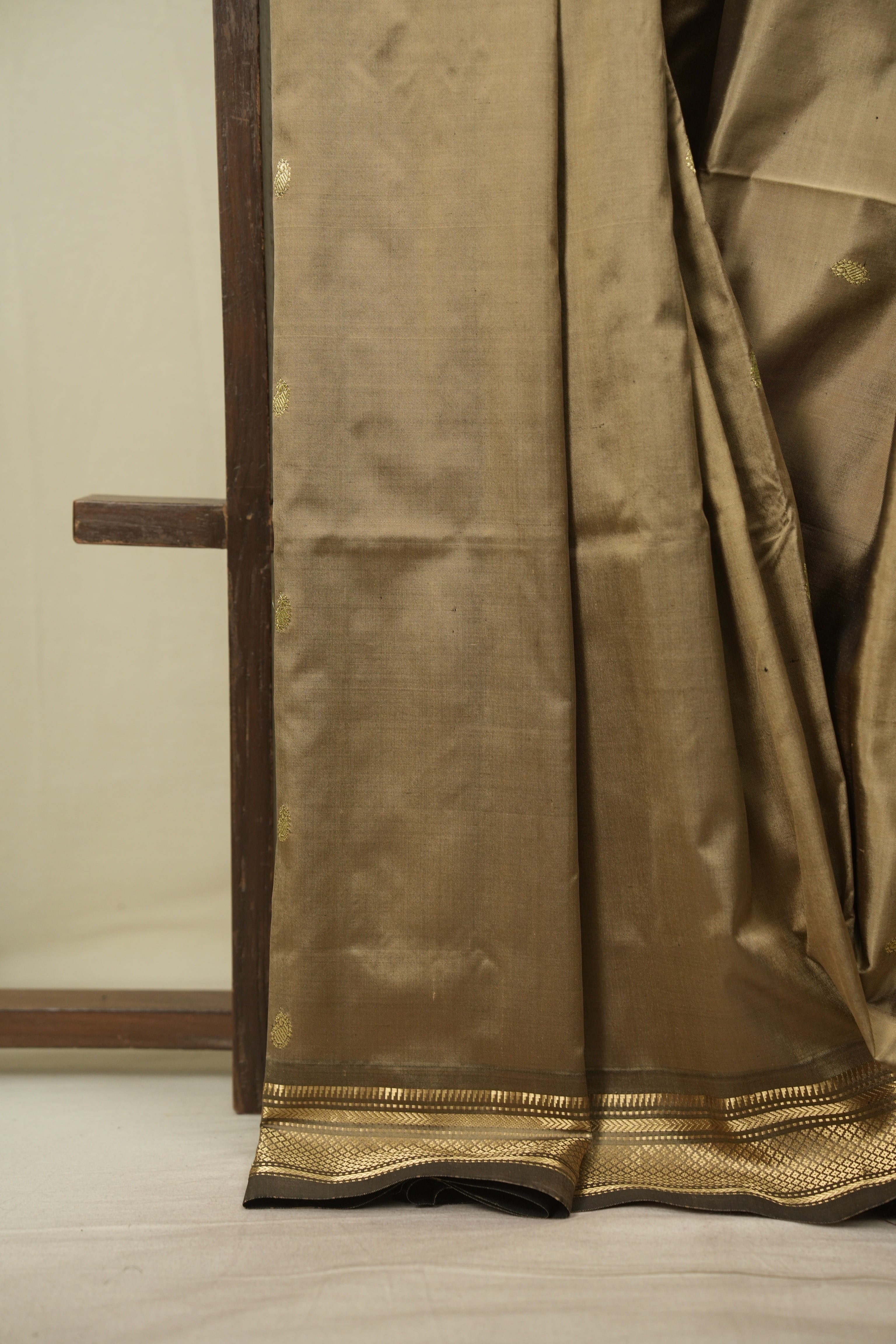 Slate Grey Silk Paithani Saree - SRSGSPS828