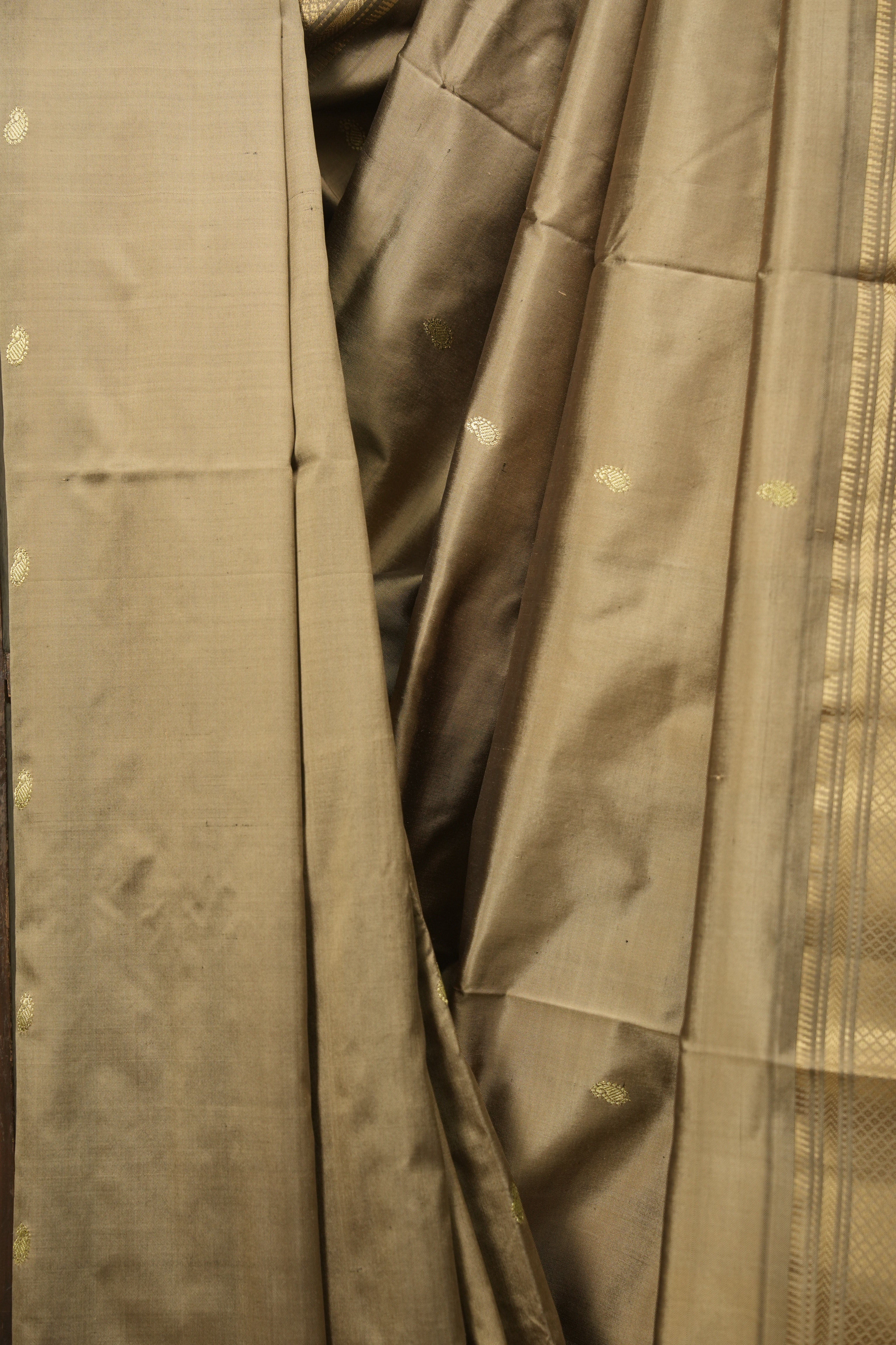 Slate Grey Silk Paithani Saree - SRSGSPS828