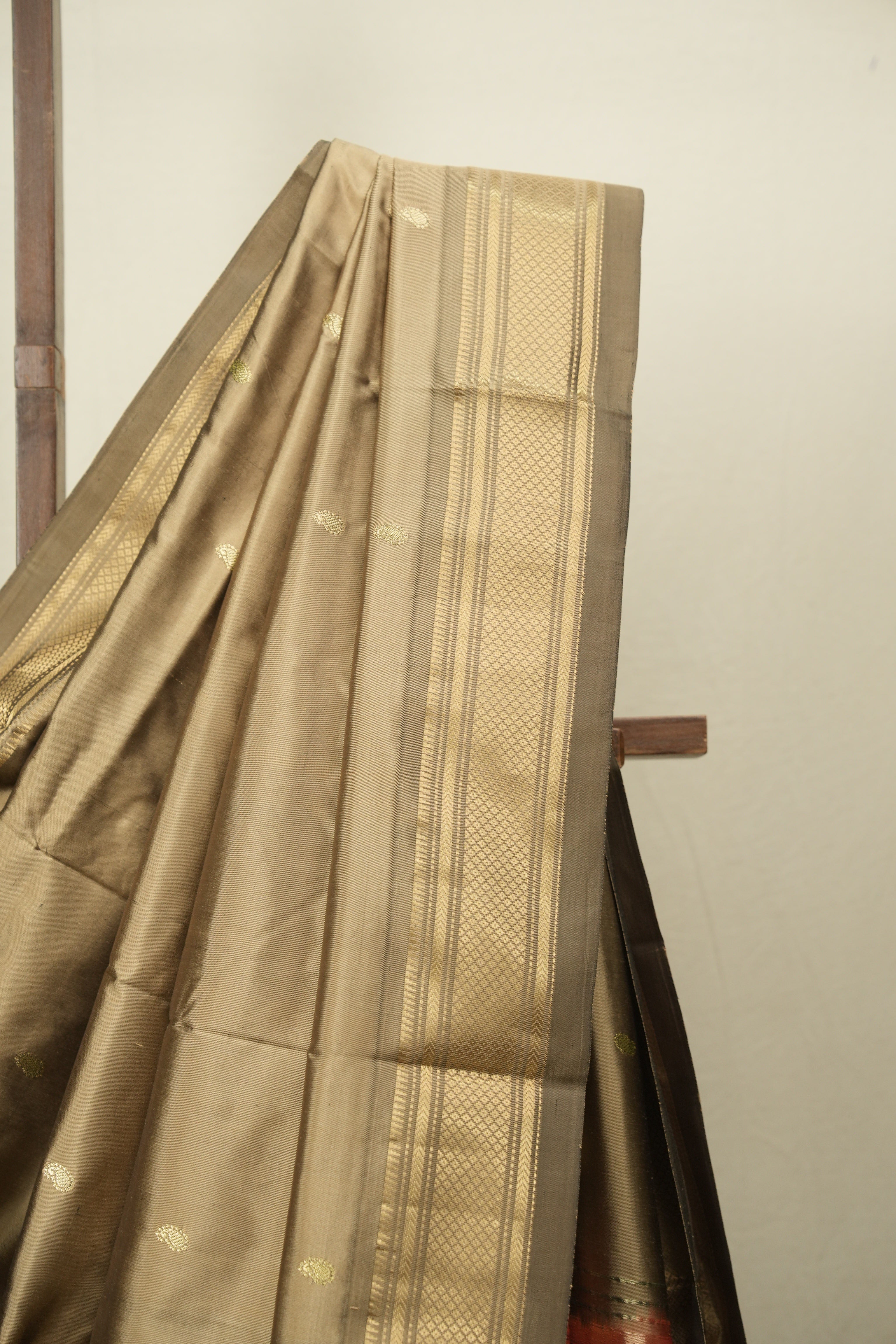Slate Grey Silk Paithani Saree - SRSGSPS828