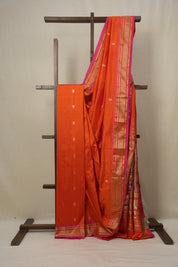 Orange Silk Paithani Saree - SROSPS694