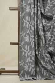 Dark Grey Cotton Jamdani Saree - SRDGCJS146