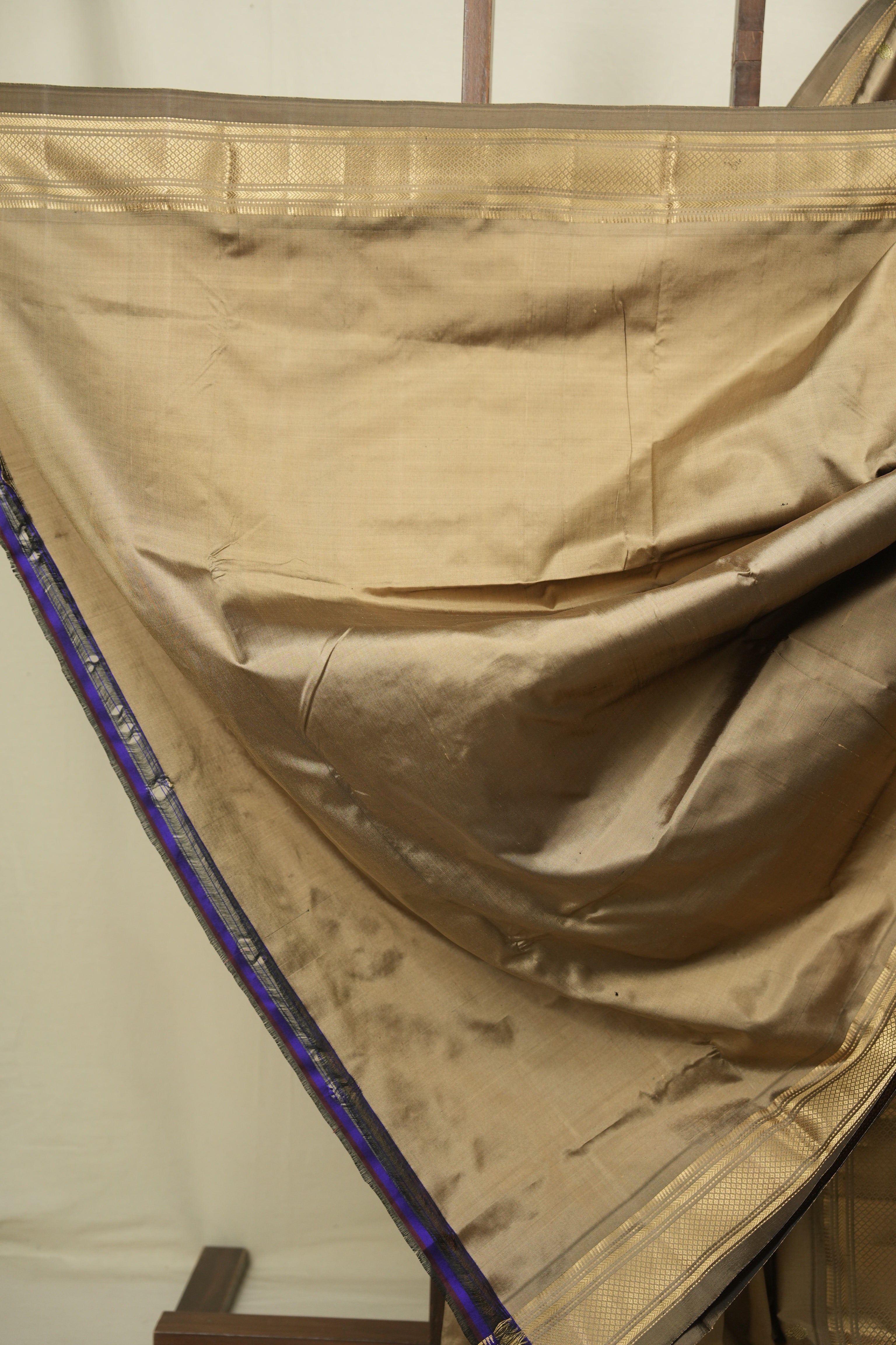 Slate Grey Silk Paithani Saree - SRSGSPS828