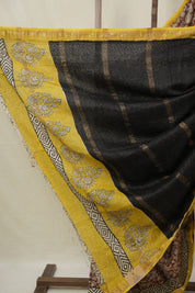 Maroon HBP Cotton Silk Saree With Maheshwari Border - SRMCSS1571