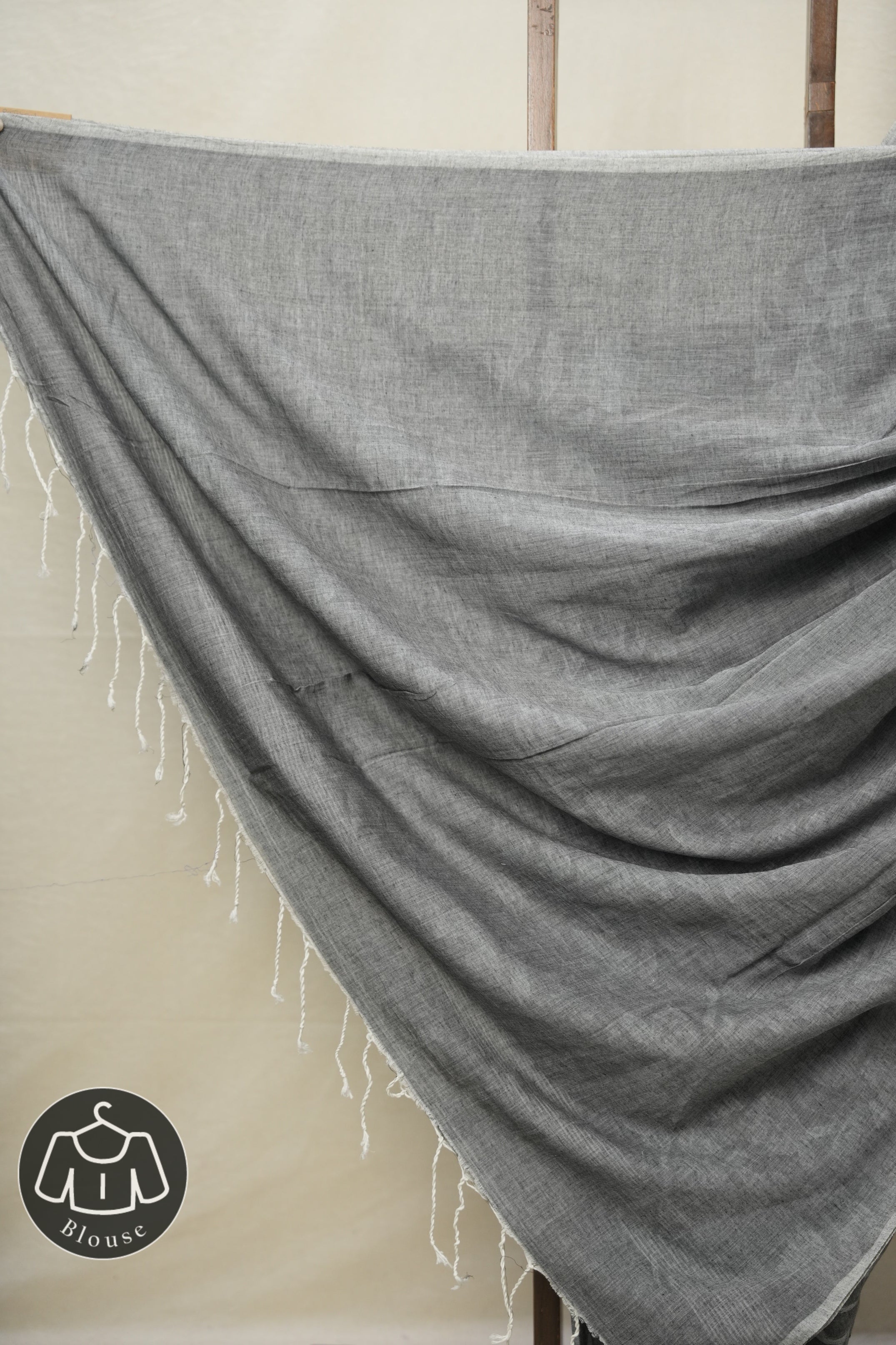 Dark Grey Cotton Jamdani Saree - SRDGCJS146