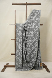 Grey Cotton Jamdani Saree - SRGCJS141