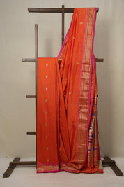Orange Silk Paithani Saree - SROSPS698