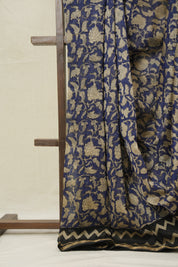 Blue HBP Cotton Silk Saree With Maheshwari Border - SRBCSS1570
